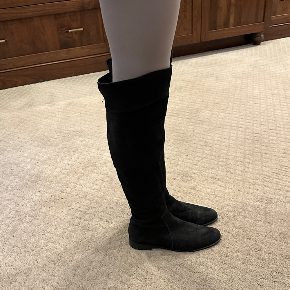 La CANADIENNE Black Over the Knee Waterproof Suede Boots